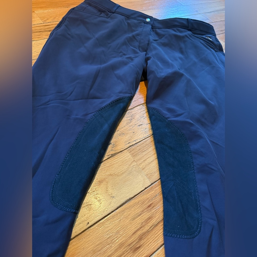 Piper by SmartPak Full Seat Breeches 38R Women’s Blue Equestrian Riding Pants - Picture 7 of 14